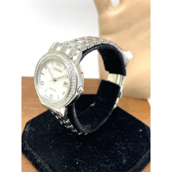 Citizen Womens Watch FE1180-65D Eco Drive Mother of Pearl Dial Silver Steel 29mm - Picture 2 of 15